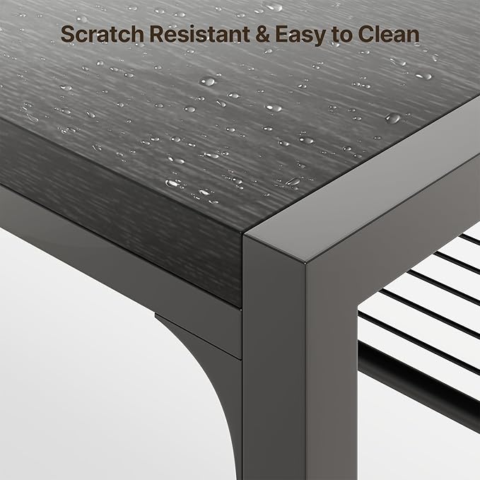 Gizoon Dining Table Set for 6 with Chairs, 7-Piece Kitchen Table Set for Small Space, Apartment, Kitchen, Dining Room, Space-Saving