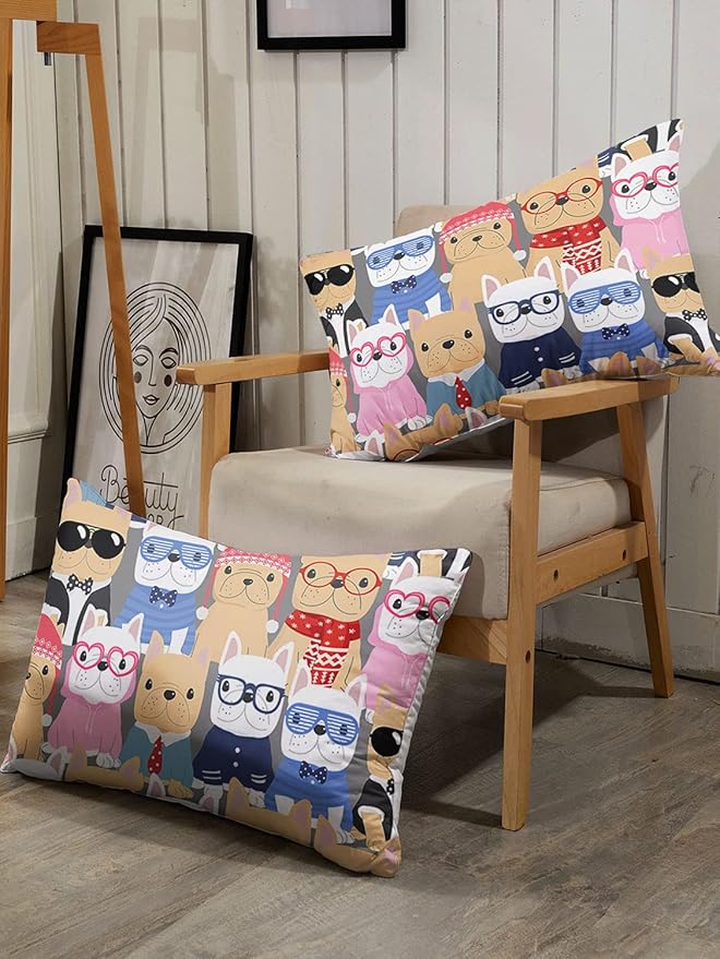 Puppy Comforter Bedding Set for Kids - Cute Pug Pattern Cartoon Pet Twin Set with 1 Comforter and 2 Pillowcases