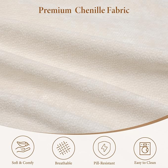 Vesgantti 114" Boneless Modular Sectional Sofa, Modern 3 Seater Couch with Ottoman & Deep Seat, Convertible Chenille L Shaped Cloud Couches for Living Room, No Assembly Required, Beige