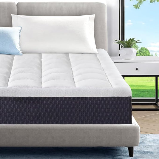 ONENICE 10 Inch Twin Mattress for Single Bed, Breathable Gel-Memory Foam Plus Pillowtop Mattress in a Box for Pressure Relief, CertiPUR-US Certified, Fiberglass-Free