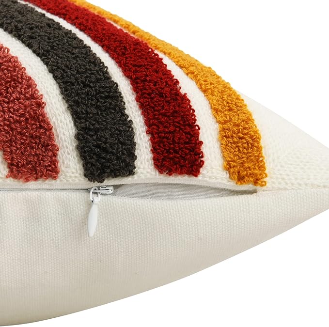 Merrycolor Boho Abstract Throw Pillow Covers 20x20 Tufted Sun Pillow Covers Colorful Mid Century Modern Pillow Covers Boho Pillows Decorative Throw Pillow Case for Bed Couch Living Room,1PC