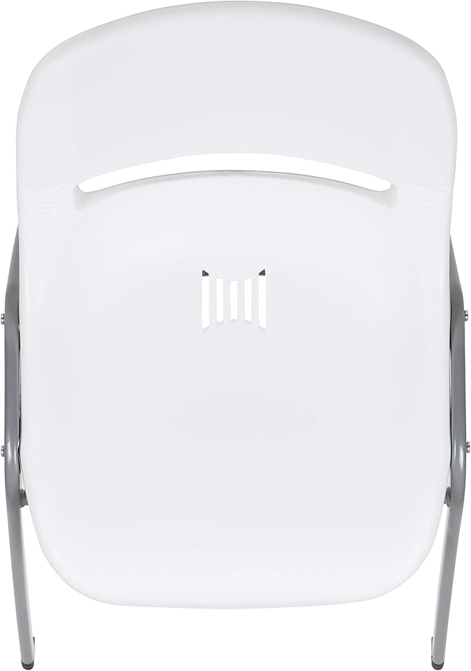 EMMA + OLIVER White Ergonomic Shell Student Stack Chair - Classroom Chair / Office Guest Chair