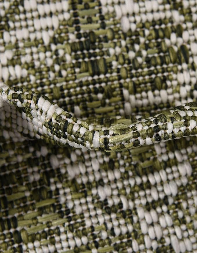 Unique Loom Outdoor Traditional Collection Area Rug - Valeria (10' x 14' 1" Rectangle, Green/ Light Green)