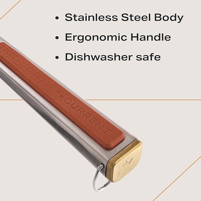 Current® Grill Spatula, 15.4" Stainless Steel, Heat-Resistant, Heavy Duty Outdoor & Grilling Tool for Kitchen, BBQ, Camping & Griddle Cooking