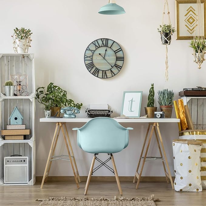 Sorbus 16-Inch Large Wall Clock - Centurian Roman Numeral Style - Modern Home Decor - Metal Wood Decorative Analog Clock