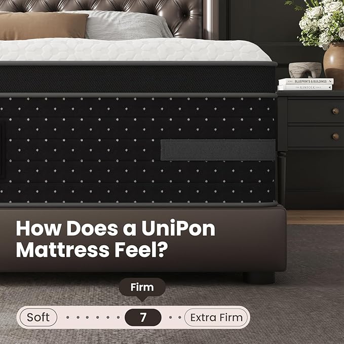 Firm Queen Mattress 14 Inch, Cooling Gel Hybrid Mattresses for Back Pain Relief Extra Lumbar Support Motion Isolation with 760+ Pocket Springs, Fiberglass-Free 365 Night Trial