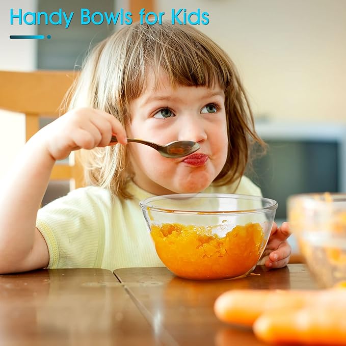 NUTRIUPS Glass Bowls Set Cereal Bowl Glass Salad Bowls Small Bowl for Kitchen (24oz-set of 3)