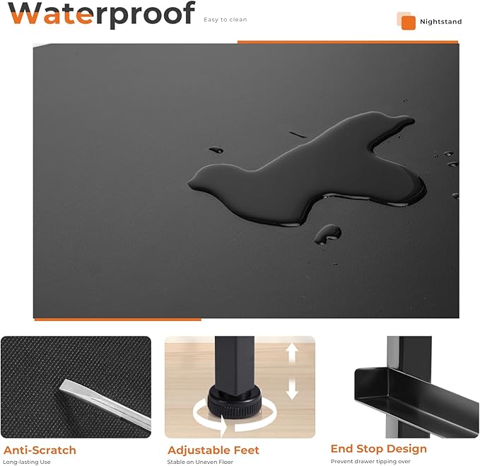 Sweetcrispy Dresser with 8 Drawers for Bedroom, Fabric Dresser Storage Tower, Chest of Drawers Organizer Unit, Storage Cabinet for Hallway, Closets, Steel Frame, Wood Top