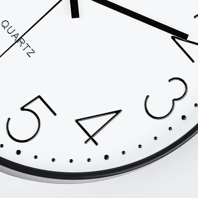 Lafocuse 12 Inch Silent Black Wall Clocks Battery Operated, Analog Wall Clock for Living Room Kitchen Bedroom Office Home Decor