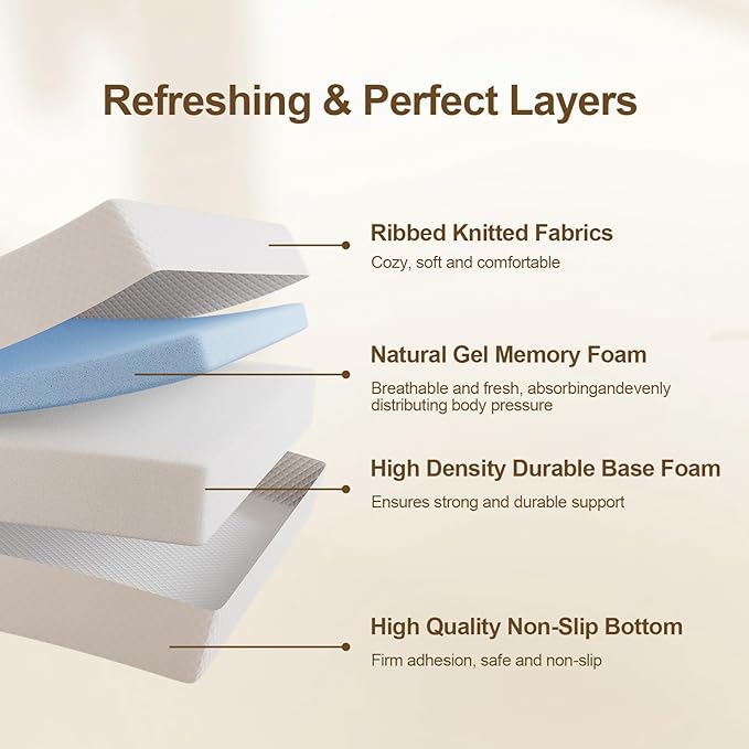 6 Inch Twin Size Mattress in a Box,Memory Foam Mattress for Comfort Sleep, Cooling Night Sleep & Pressure Relief, Ships Compressed (6", Twin)