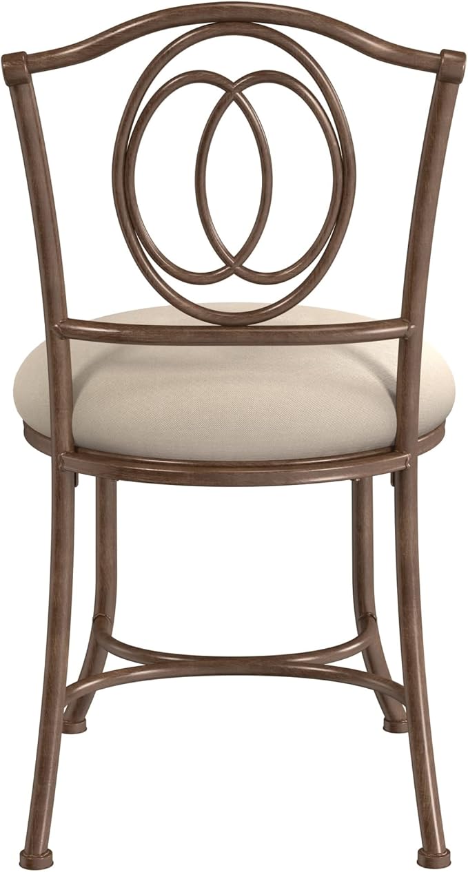 Hillsdale Emerson Metal Vanity Stool, Golden Bronze