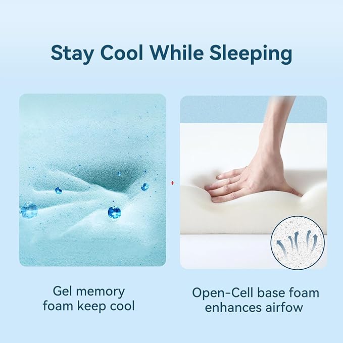 5 inch King Size Memory Foam Mattress in a Box – Cooling Gel‑Infused Foam, Pressure‑Relief Comfort, Fiberglass-Free, CertiPUR‑US® Certified