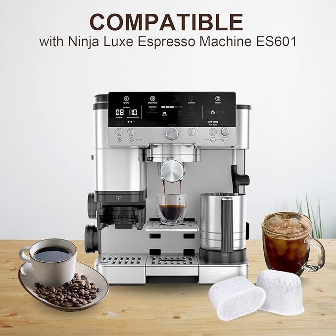 10 Pack Charcoal Water Filters Replacement Compatible with Ninja Luxe Espresso Machine ES601, Coffee Maker Accessories