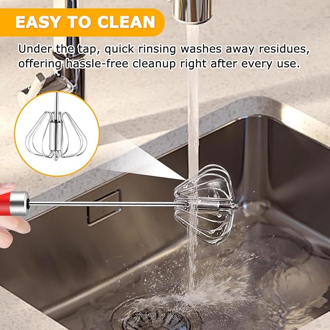 Stainless Steel Semi-automatic Whisk, 3 PCS Hand Push Rotary Whisk Blender for Making Cream, Whisking, Blending, Mixing, Whipping Smoothies & Shakes (10 &12 &14 Inch)