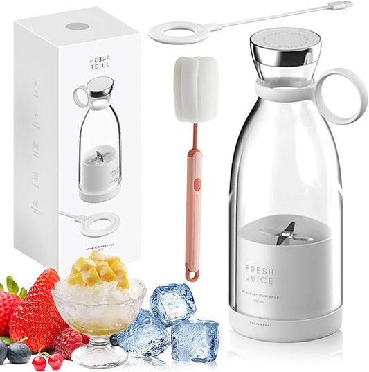 JuiceNGobrand - JuiceNGo Portable Blender, Cordless Juice N Go Portable Blender for Smoothies, Smoothie Blenders with Stainless Steel Blades for Shakes and Smoothies (White)