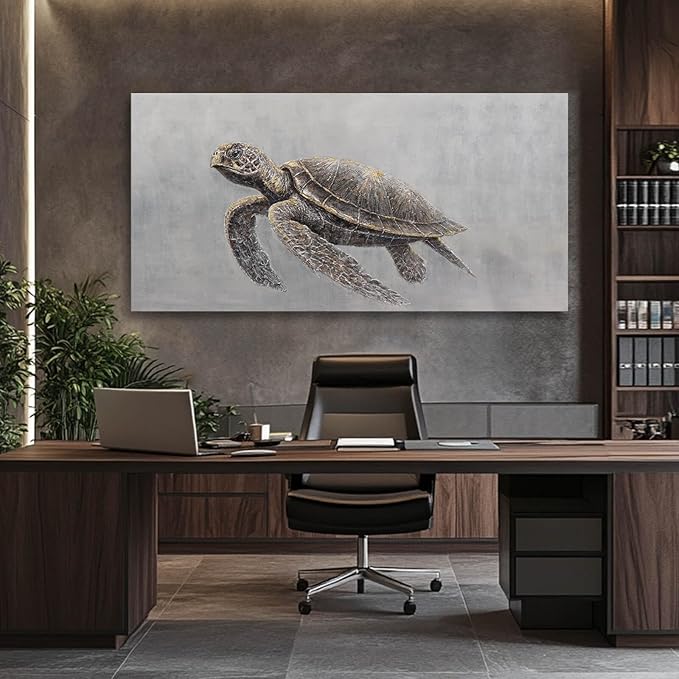 SDYA Minimalist Art Wall Decor Animal Decorative Pictures Black and Brown Art for Walls 24"x48" Artwork for Bedroom Dining Room Decor