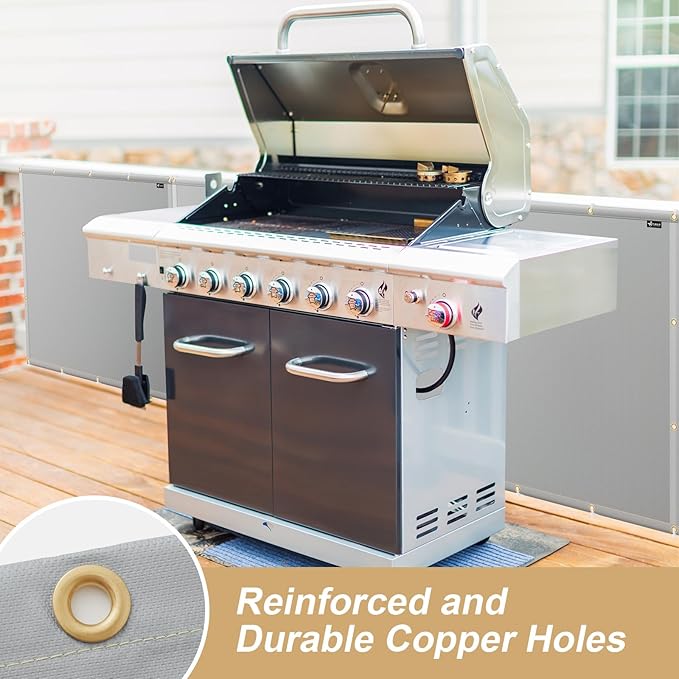 Heat Shield Behind Grill Heat Shield Mat for Deck Fence, Railing, Grill and Refrigerator, Grey Heavy Duty Fireproof Cover and Screen Protect Deck Railing from Grill, 3'x4'