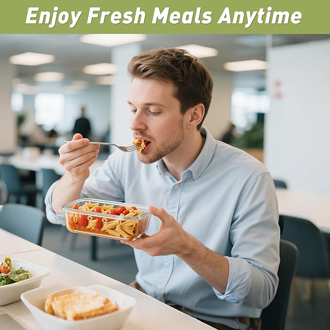 BAYZZ 24 Piece Glass Food Storage Containers with Lids, Airtight Glass Meal Prep Containers for Kitchen, BPA-Free Lunch Box, Microwave and Freezer Safe,Pink