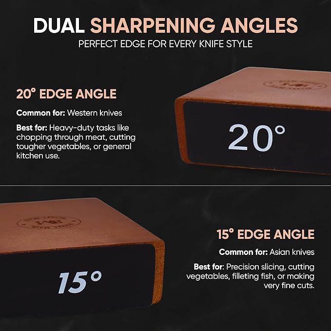 Rolling Knife Sharpener Kit – Premium Walnut Wood Kitchen Knife Sharpener for 15° & 20° Edge - Magnetic Knife sharpener with Diamond & Stainless Disc #1000/#3000
