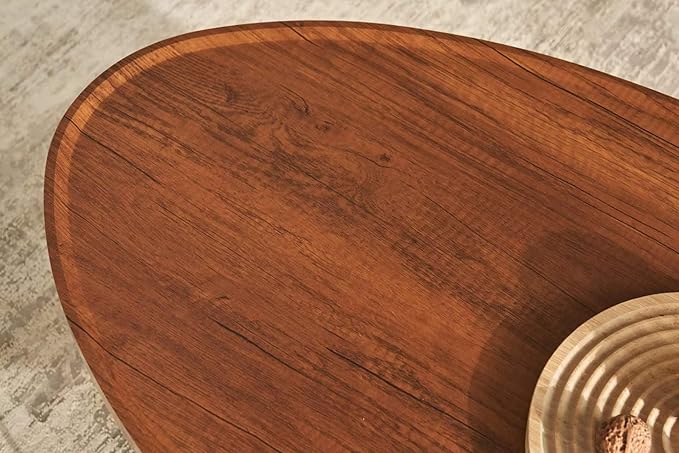 Shrine Glass Coffee Table, Black Walnut Table for Living Room, Glass and Wood Table, 43.3" D x 21.6" W x 15.7" H, Clear Glass Base, Walnut Wood Top&Black Metal Frame