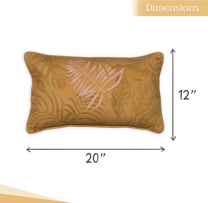 Maison d' Hermine Decorative Pillow Covers 12x20 Inch Rectangle 100% Cotton Throw pillow Covers with invisible Zipper Cushion Case for Living Room Couch, Chair, Sofas, Bedroom, Home (Creole - Caramel)