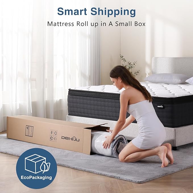 Full Size Mattress, 12 Inch Hybrid Memory Foam Full Mattress in a Box, Pressure Relief, Medium Firm, CertiPUR-US
