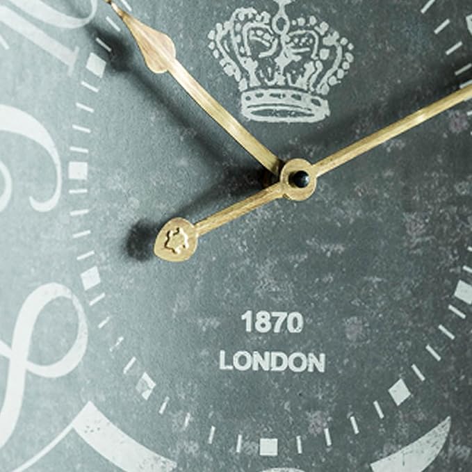 Vintage Bronze Metal Wall Clock, Large Retro Wall Decor Rectangular Silent Non Ticking Clock for Living Room Decor, Kitchen, Bedroom, Study Decoration, Handmade Home Gift Idea