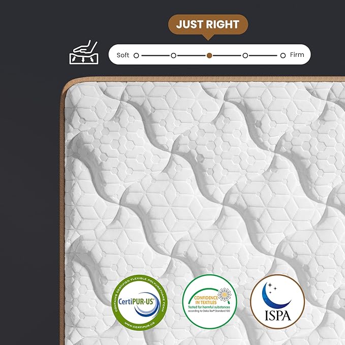 Twin Mattress 12 Inch, Cooling Hybrid Bed in a Box, Individual Pocket Springs, Motion Isolation, Targeted Hip/Shoulder/Lumbar Support, Fiberglass-Free, Ergonomic Zones, 365-Night Trial, CertiPUR-US