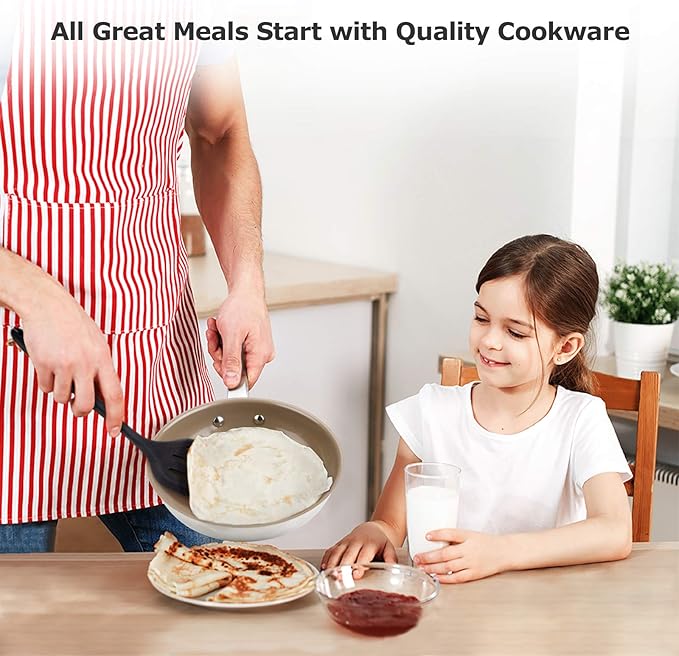 Duxtop Ceramic Non-stick Frying Pan, Stainless Steel Induction Frying Pan, 8-Inch Stir Fry Pan with Heavy-gauge Impact-bonded Bottom, FUSION Ti