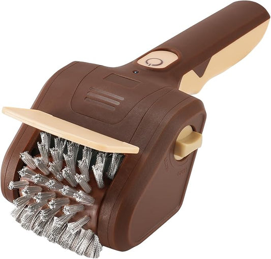 Grill Brush for Outdoor Grill, Cordless Electric BBQ Grill Cleaner with 700 RPM Stainless Steel Brush, Rechargeable Grill Cleaning Brush, Brown