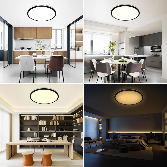 15.4 Inch Led Ceiling Light Fixtures, Dimmable with Remote Control, 36W, 4500LM, Ultra Thin Modern Flush Mount Ceiling Lights for Bedroom Living Room Kitchen Dining Room