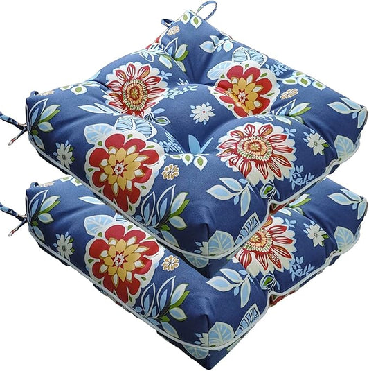 JMGBird Outdoor Chair Cushion Set of 2 Patio Cushions 19x19 with Ties Outdoor Cushions for Patio Furniture
