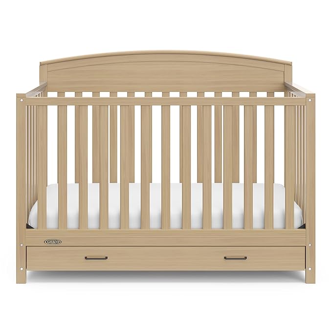 Graco Benton 5-In-1 Convertible Crib With Drawer (Driftwood) - Converts From Baby Crib To Toddler Bed, Daybed And Full-Size Bed, Fits Standard Full-Size Crib Mattress, Adjustable Mattress Support Base