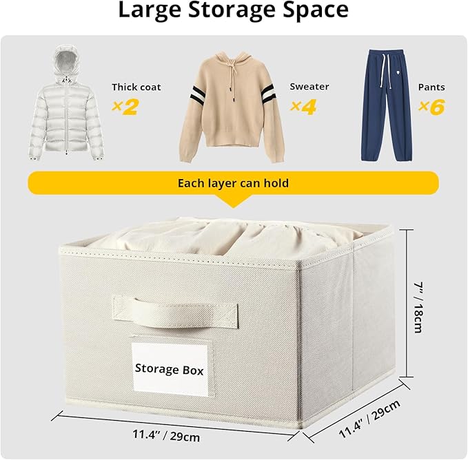 2 Pack 6 Shelves Hanging Closet Organizer with 2 Drawer, Hanging Storage with 4 Side Pockets for Clothes Shoes, 43.5"x12"x12"(Beige)