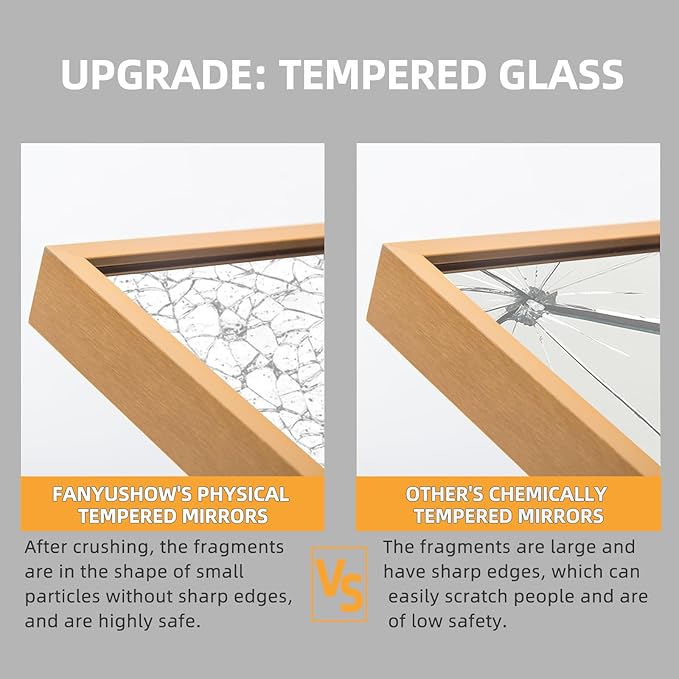 FANYUSHOW Full Length Mirror, Standing Hanging or Leaning Body Mirror, Simple Rectangle Design, Aluminum Alloy Thin Frame, Floor Mirror for Bedrooms, Bathrooms, Living Room 63"x19" (Gold)