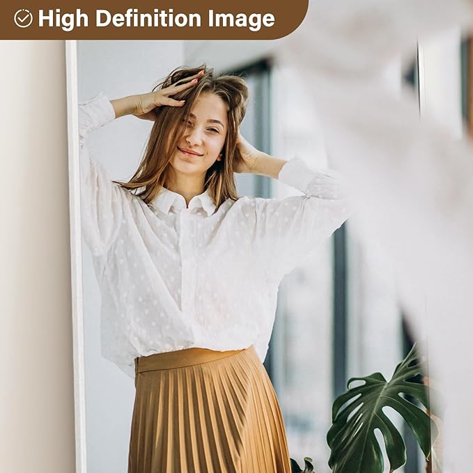 68"x 24" Full Length Mirror with Stand, Large Wall-Mounted or Leaning Floor Mirror with Aluminum Alloy Frame, Rectangular Wall Mirrors for Bedroom, Entryway, and Living Room Decor, Silver