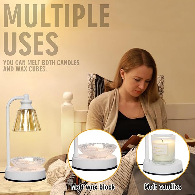 Candle Warmer Lamp, with Wax Warmer Dish, Dimmable for Jar Candles, Melter Electric Scented Candle Electric Melter Light, Home Decor and Gift for Mom and Family