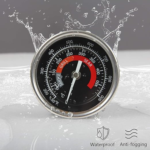 KAMaster BBQ Grill Temperature Gauge Waterproof Large Face for Kamado Joe Barbecue Charcoal Grill Stainless Steel 150-900°F Cooking Thermometer for Oven Wood Stove Accessories Tool Set Up Easy