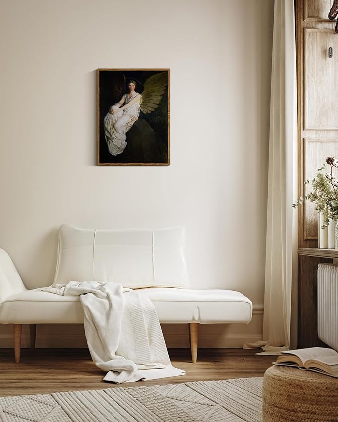 InSimSea Framed Wall Art for Living Room Home DecorStevenson Angel Vintage America Country Memorial Classical Oil Painting Prints Decorative for Living Room Bedroom Office Wall Decor 12x16in