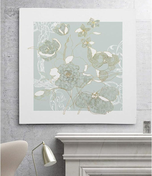 Wexford Home Filigree Floral II Gallery Wrapped Canvas Wall Art, 16x16,
