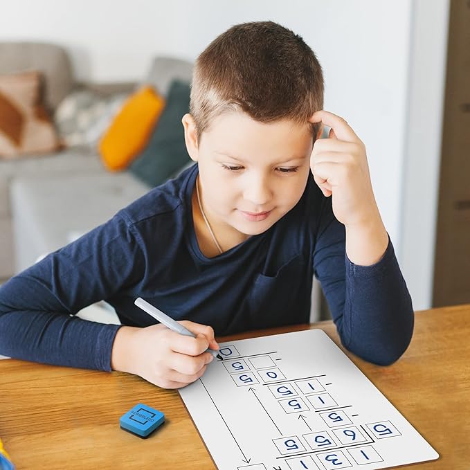 SCRIBBLEDO 5 Pack Dry Erase Division White Boards 9x12Inch Lapboard Double Sided Math Manipulatives Long Division Practice Lapboards for Kids Students, Classroom and Home 5 Whiteboard Erasers Included