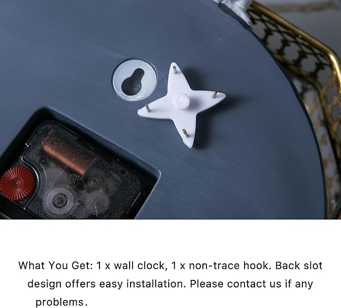 Space Theme Wall Clock, Astronaut Moon Wall Clock, 12 Inch Grey Modern Silent Clock for Kids Room Nursery Living Room Bedroom Kitchen Decor, for Children Boys and Girls Gift