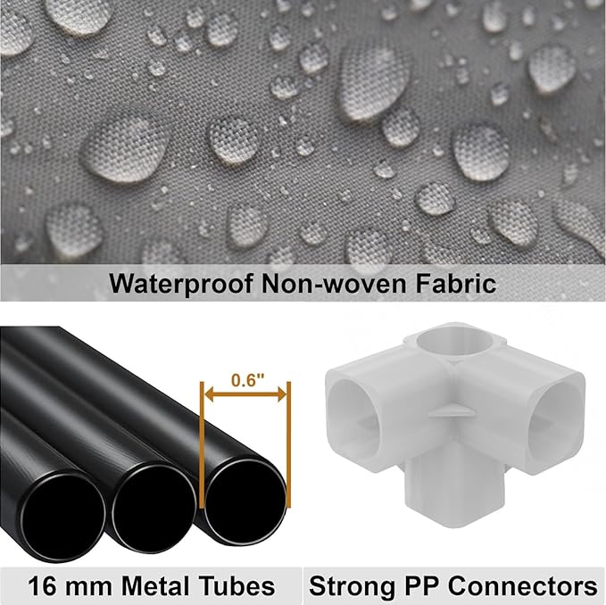 Portable Closet Wardrobe, 67-Inch Clothes Organizer with 4 Hanging Rods and 8 Shelves, Non-Woven Fabric Cover, Large Capacity Storage for Bedroom and Living Room, Grey