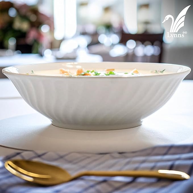 Lynns Paradise Vintage Rose 9-Inch Big Bowl, Set of 3, Pink; 24K Gold Trim, Embossed Swirl, Colorful Floral Print, Porcelain