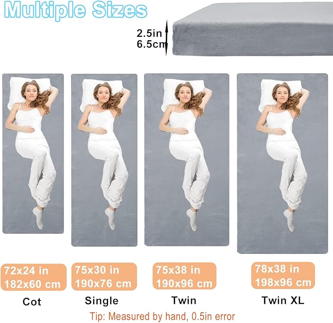 Memory Foam Camping Mattress - Portable Roll Up Sleeping Pad for Car, Tent, Cot & Floor - Waterproof, Comfortable & Compact with Travel Bag