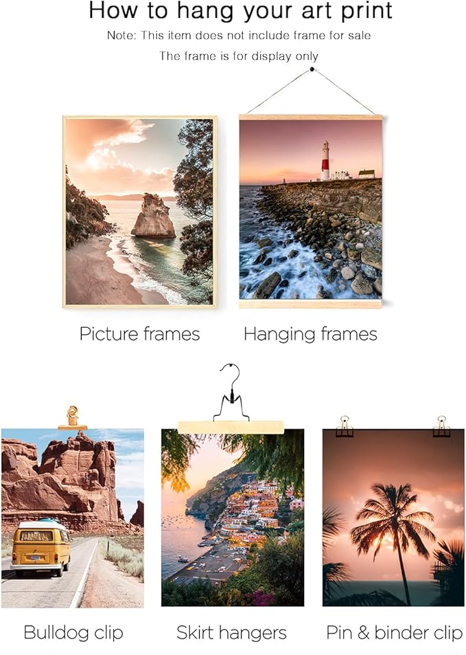 HoozGee Travel Wall Art Prints Seascape Palm Poster Wall Decor Nature Landscape City Coastal Road Scenery Pictures Canvas Photography Photos Home Bedroom Decor (11"x14" UNFRAMED)