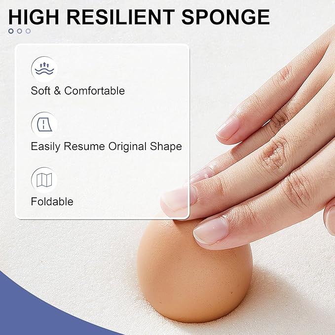 Crestlive Products Chaise Lounge Cushions Outdoor Set of 2, Lounge Chair Cushions for Patio Furniture, Waterproof Lounger Cushions for Pool, Deck, Lawn, 72''L x 21''W x 3''T, Sky Blue