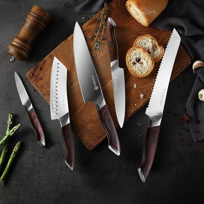 5-Piece Knife Set Professional Kitchen Knife Set Ultra Sharp High Carbon Stainless Steel Chef Knife Set for Kitchen Japanese Cooking Knife with Gift Box