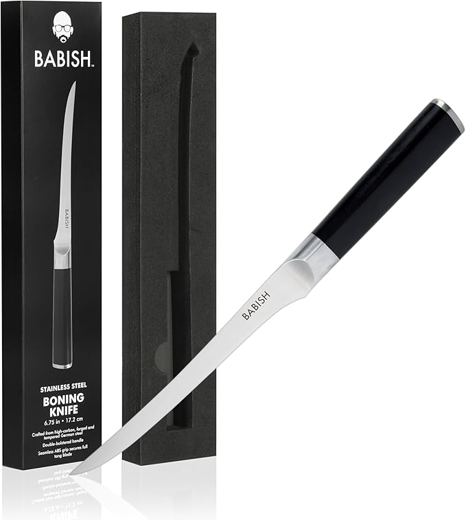 Babish High-Carbon 1.4116 German Steel Cutlery, 8-Inch Boning Kitchen Knife