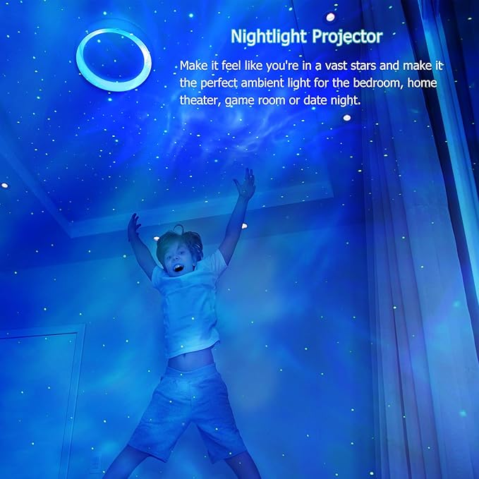Galaxy Projector Star Projector, Northern Lights Projector with Remote Control, Adjustable Color, Brightness and Movement Speed, Night Light Projector for Adults, Bedroom, Living Room